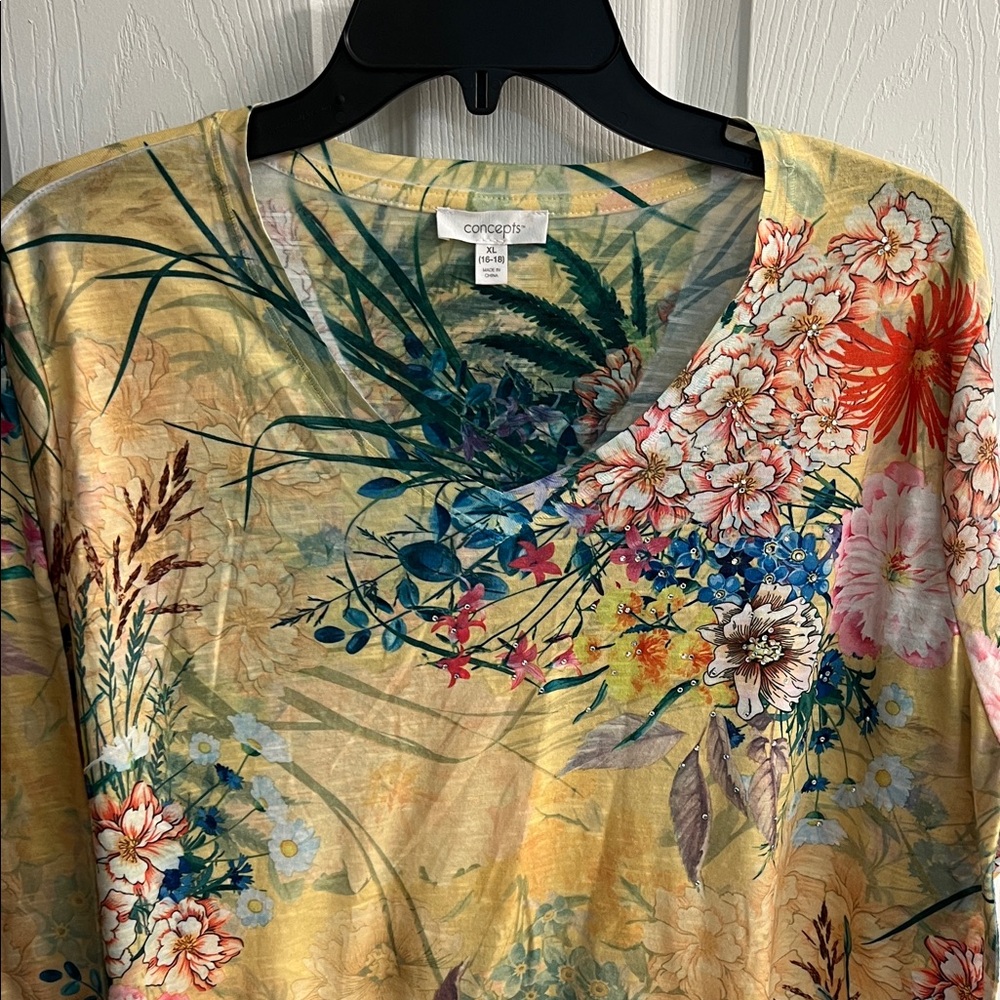 Concepts Women's Floral Top - Yellow Multicolor